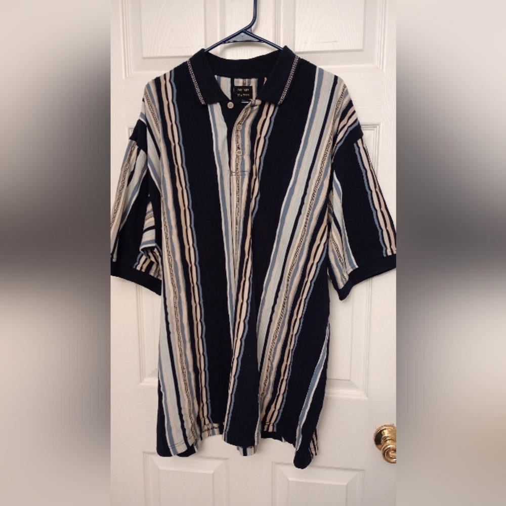 Vintage 90s Cotton Traders Sport Coogi Style Textured Polo Shirt
